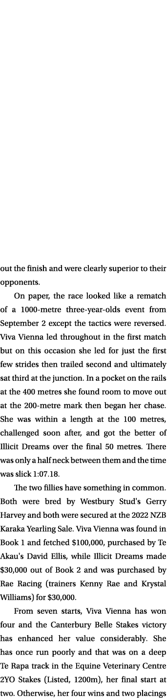 out the finish and were clearly superior to their opponents. On paper, the race looked like a rematch of a 1000 metre...