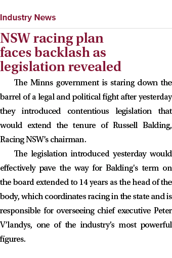  ￼ NSW racing plan faces backlash as legislation revealed The Minns government is staring down the barrel of a legal ...