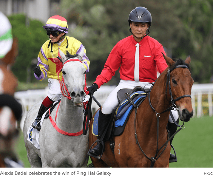 Alexis Badel celebrates the win of Ping Hai Galaxy HKJ