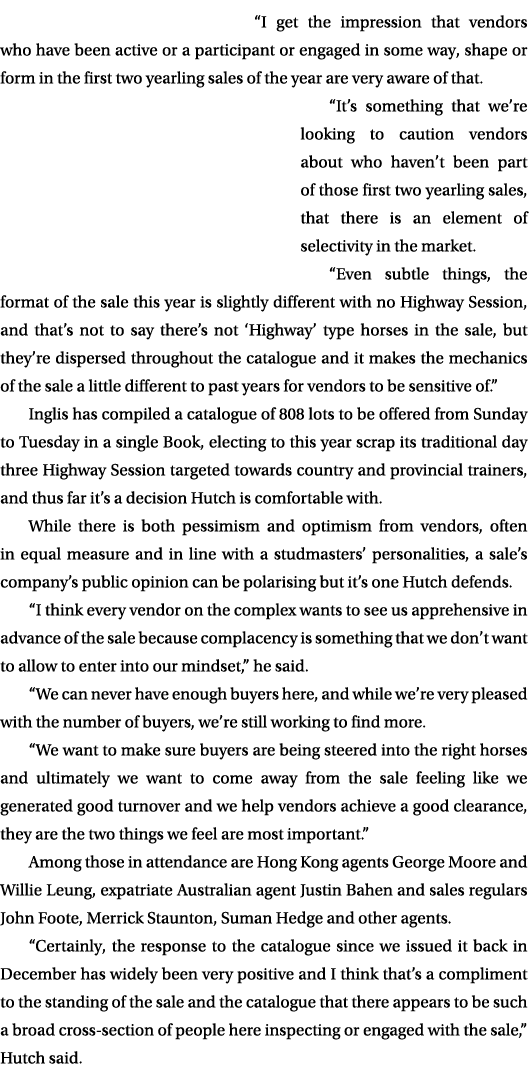 “I get the impression that vendors who have been active or a participant or engaged in some way, shape or form in the...