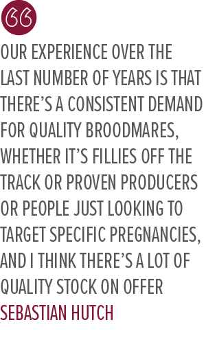 Our experience over the last number of years is that there’s a consistent demand for quality broodmares, whether it’s...