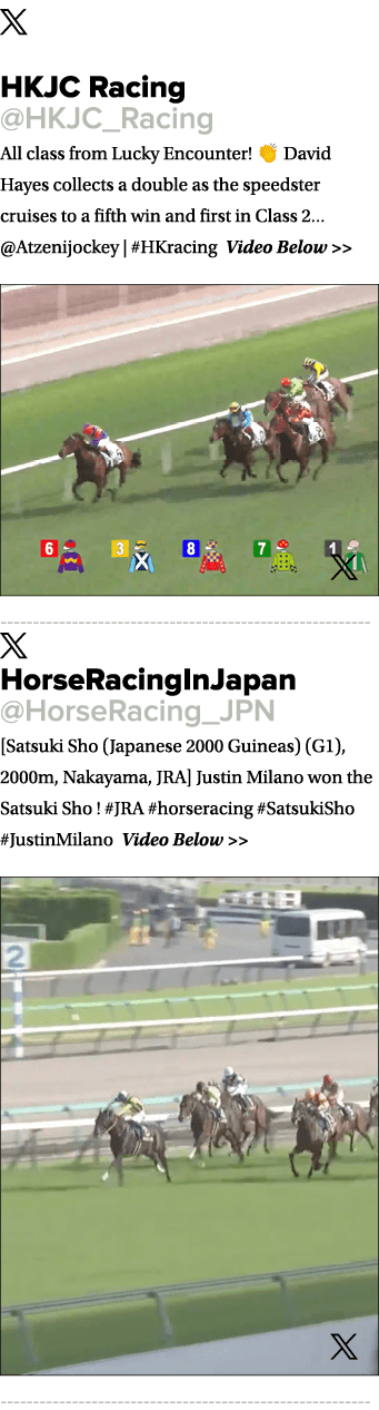 ￼ HKJC Racing @HKJC_Racing All class from Lucky Encounter! 👏 David Hayes collects a double as the speedster cruises ...