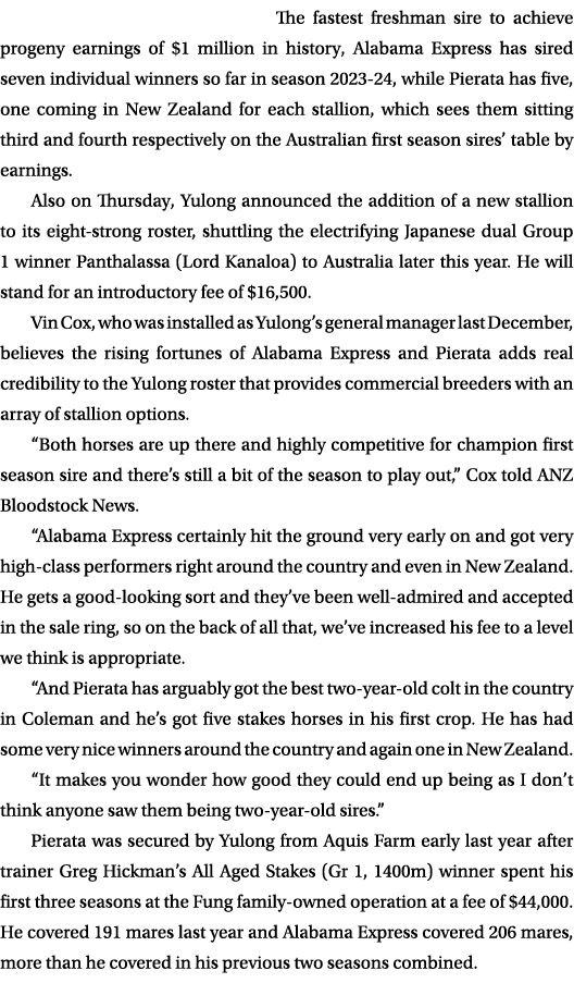 The fastest freshman sire to achieve progeny earnings of $1 million in history, Alabama Express has sired seven indiv...