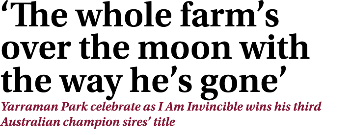 ‘The whole farm’s over the moon with the way he’s gone’ Yarraman Park celebrate as I Am Invincible wins his third Aus...