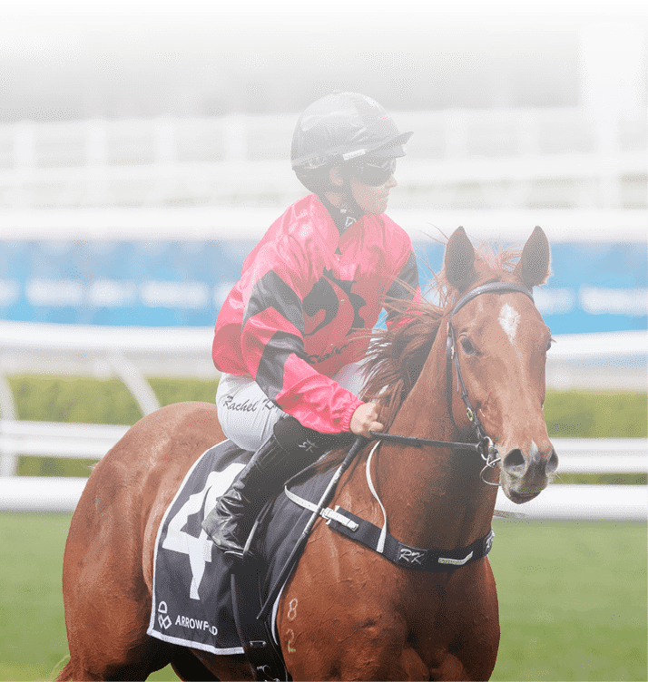 King Kirk (Rachel King, outside, black cap) trained by Gai waterhouse & Adrian Bott wins the Breeders Plate (Group 3) at Randwick on October 5, 2024 - photo by Martin King/Sportpix copyright