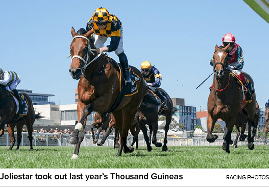 Joliestar took out last year’s Thousand Guineas Racing Photo