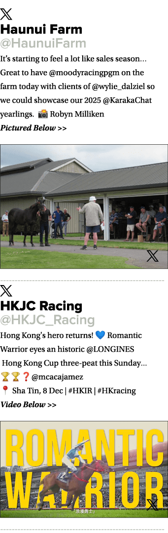 ￼ Haunui Farm @HaunuiFarm It’s starting to feel a lot like sales season… Great to have @moodyracingpgm on the farm to...