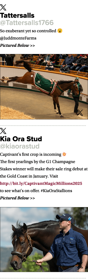 ￼ Tattersalls @Tattersalls1766 So exuberant yet so controlled 😮 @JuddmonteFarms Pictured Below   ￼ ￼ Kia Ora Stud @...