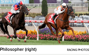 Philosopher (right) racing photo