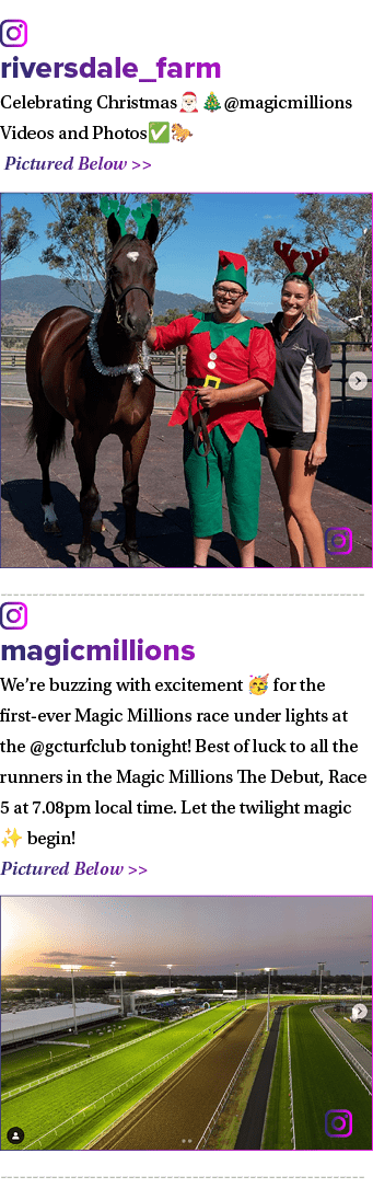 ￼ riversdale_farm Celebrating Christmas🎅🏻🎄@magicmillions Videos and Photos✅🐎 Pictured Below   ￼ ￼ magicmillions ...