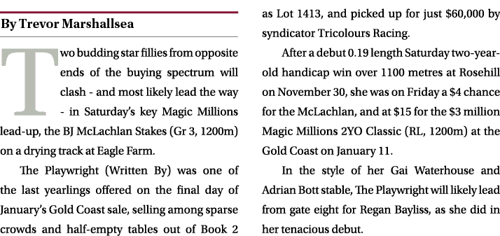 ￼ Two budding star fillies from opposite ends of the buying spectrum will clash and most likely lead the way in Satur...