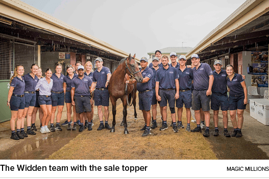 The Widden team with the sale topper magic million